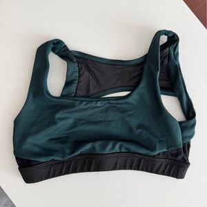 Jo and Jax Green and Black Sports Bra Racerback Design